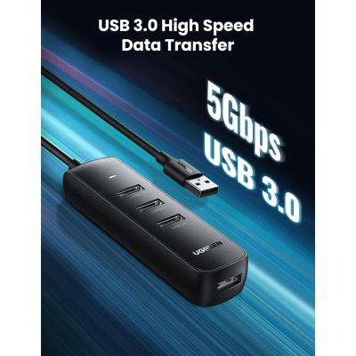 UGREEN USB Hub 3.0, 4 Port USB Extender with 1M Long Cable, 5Gbps High Speed Ultra Slim Hub Compatible with, Laptop, PC, USB Flash Drive, HDD, Keyboard, Mouse.