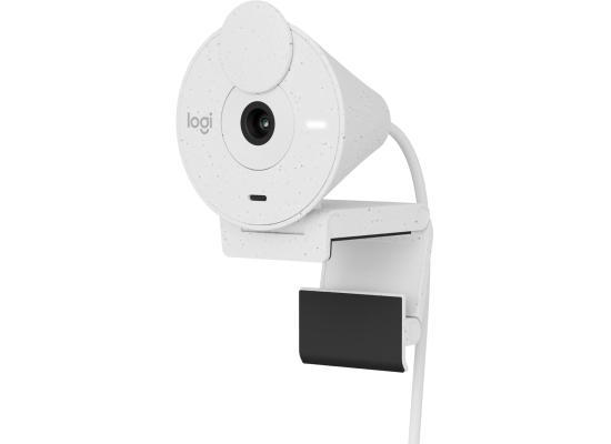 Logitech Brio 300 Full HD Webcam, auto Light Correction, Noise reducing mic, Privacy Shutter, USB-C, Works with Microsoft Teams, Google Meet, Zoom, for Streaming and Video Calling - White