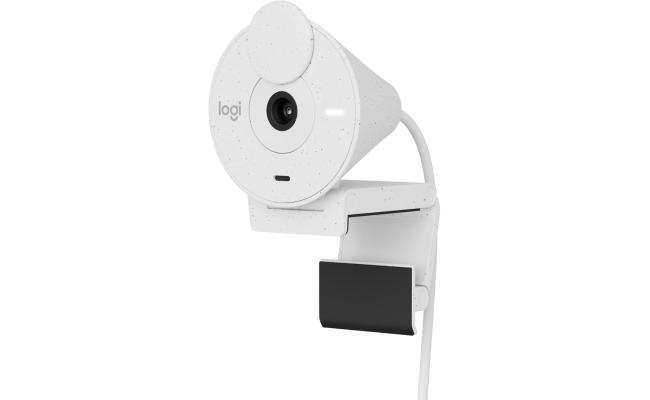 Logitech Brio 300 Full HD Webcam, auto Light Correction, Noise reducing mic, Privacy Shutter, USB-C, Works with Microsoft Teams, Google Meet, Zoom, for Streaming and Video Calling - White