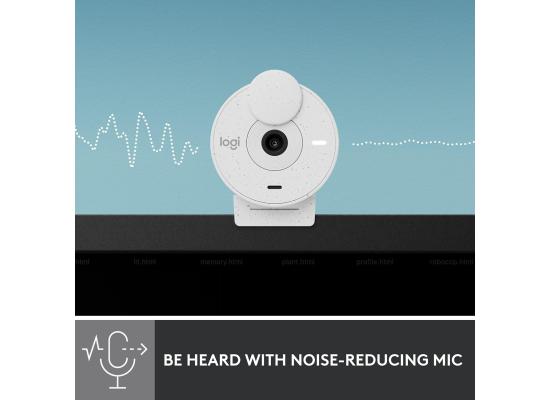 Logitech Brio 300 Full HD Webcam, auto Light Correction, Noise reducing mic, Privacy Shutter, USB-C, Works with Microsoft Teams, Google Meet, Zoom, for Streaming and Video Calling - White