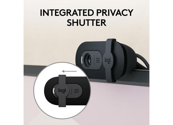 Logitech Brio 100 Full HD 1080p Webcam for Meetings, Streaming, Desktop, Laptop, PC - Built-in Mic, Shutter, Works with Zoom, Microsoft Teams, Nintendo Switch 2’s New GameChat Mode-Off, Graphite