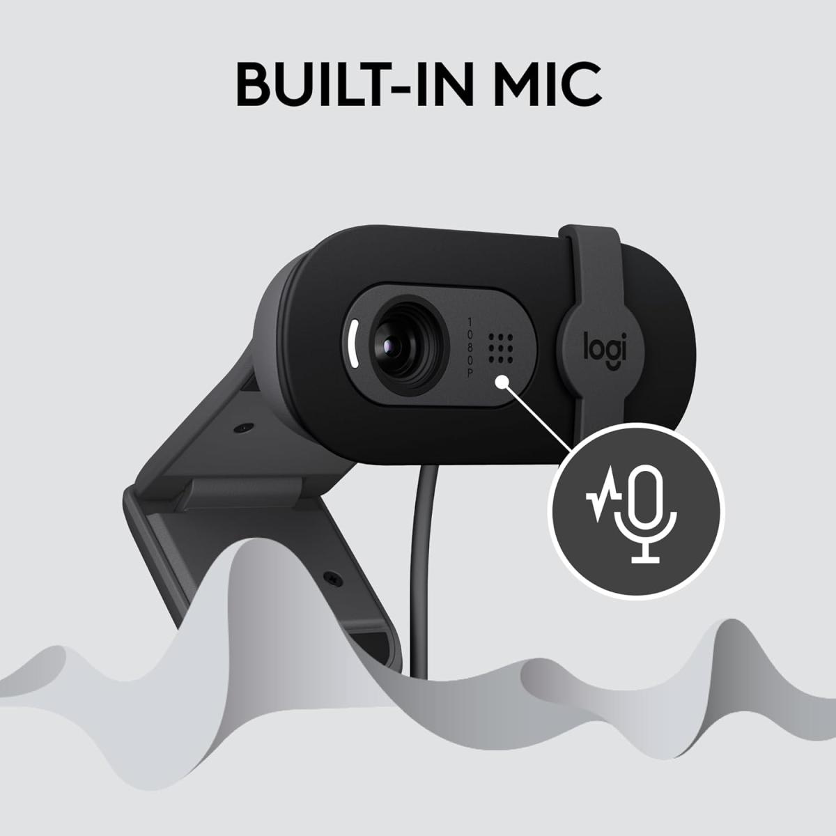 Logitech Brio 100 Full HD 1080p Webcam for Meetings, Streaming, Desktop, Laptop, PC - Built-in Mic, Shutter, Works with Zoom, Microsoft Teams, Nintendo Switch 2’s New GameChat Mode-Off, Graphite Logitech Brio 100 Full HD 1080p Webcam for Meetings, Streaming, Desktop, Laptop, PC - Built-in Mic, Shutter, Works with Zoom, Microsoft Teams, Nintendo Switch 2’s New GameChat Mode-Off, Graphite