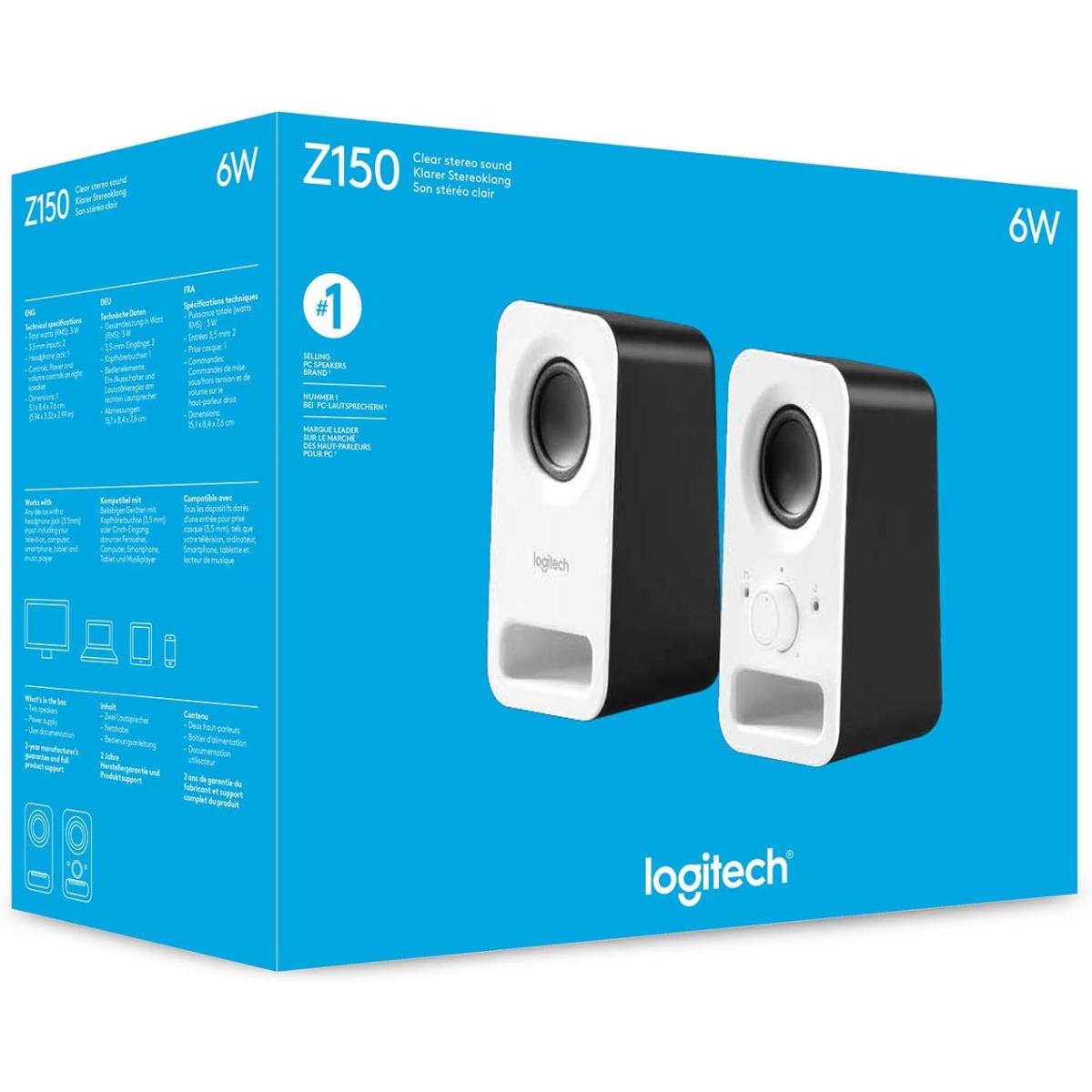 Logitech Multimedia Speakers Z150 with Stereo Sound for Multiple Devices