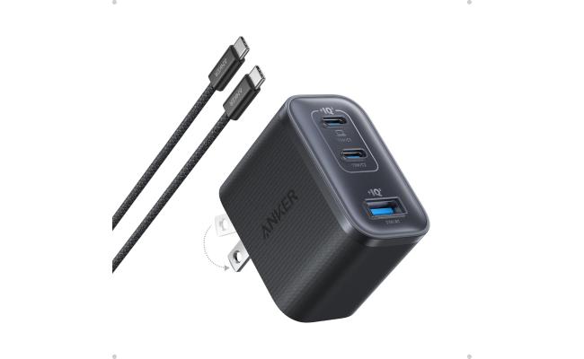 Anker Nano Charger, Ultra-Fast 70W Output 3-Port USB C Charger Block, Fast Charging, Compact and Stylish, for, MacBook, iPad, and More.