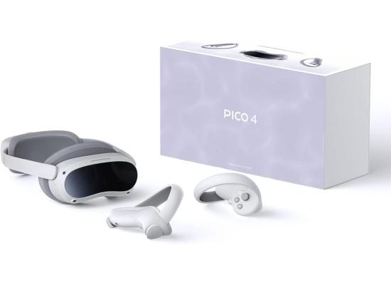 Pico 4 VR Headset (2022) 4K 90Hz 105°, 256GB Storage/8GB Ram All-In-One Virtual Reality Lightweight, 5300mAh/20.4wh Battery, 4K, Full-Color Video Passthrough, USB Type-C