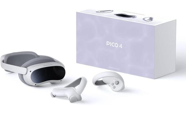 Pico 4 VR Headset (2022) 4K 90Hz 105°, 256GB Storage/8GB Ram All-In-One Virtual Reality Lightweight, 5300mAh/20.4wh Battery, 4K, Full-Color Video Passthrough, USB Type-C