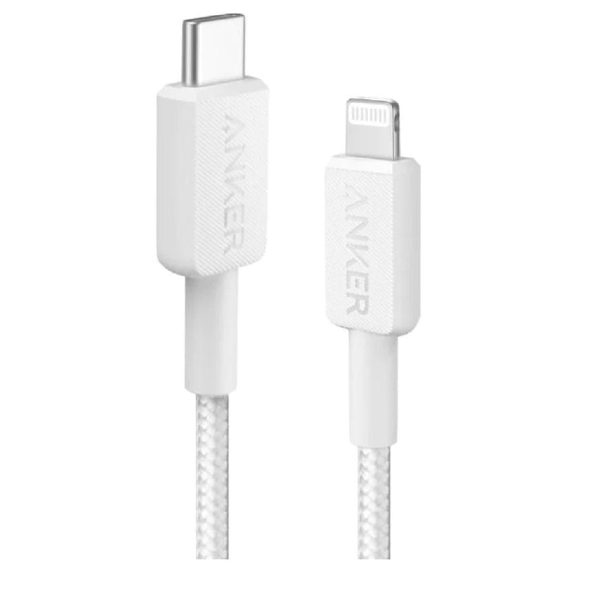 Anker 322 USB-C To Lightning Braided Cable 6FT (White A81B5H21)
