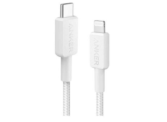 Anker 322 USB-C To Lightning Braided Cable 6FT (White A81B5H21)