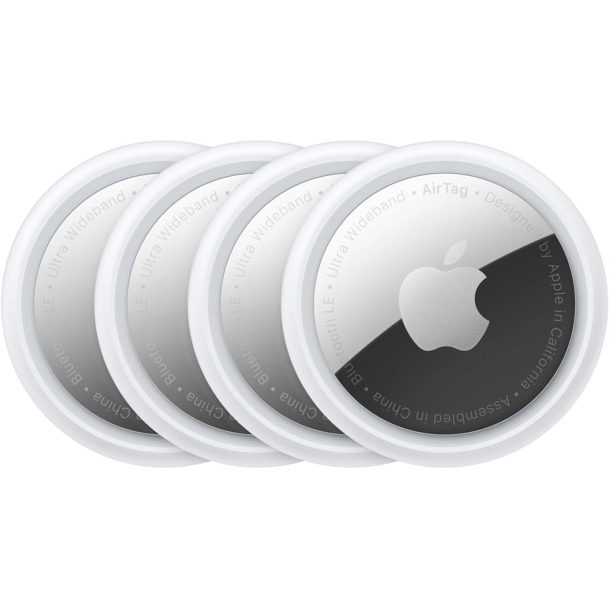 Apple AirTag 4 Pack. Keep Track of and find Your Keys, Wallet, Luggage, Backpack, and More. Simple one-tap Set up with iPhone or iPad, Bluetooth
