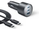 Anker USB-C Car Charger, Ultra-Fast 100W USB-C1 Port, 167.5W Max 3-Port Ultra-Compact Type-C Fast Car Charger.