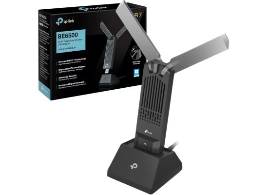 TP-Link Archer TBE400UH BE6500 WiFi 7 Dongle High Gain USB WiFi Adapter for PC, Tri-Band, MLO, Broader Coverage,OFDMA, MU-MIMO and Multi-RU, USB 3.0, WPA3, Easy Installation