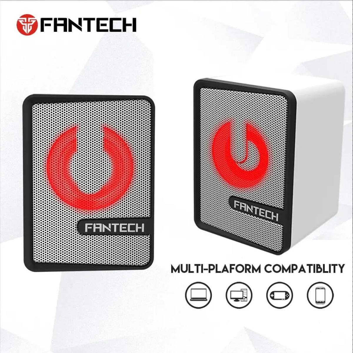 Fantech Beat GS203 (USB & 3.5mm) 6W Mobile Gaming & Music Mini Speaker w/ Led Lighting - White