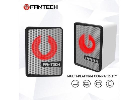 Fantech Beat GS203 (USB & 3.5mm) 6W Mobile Gaming & Music Mini Speaker w/ Led Lighting - White