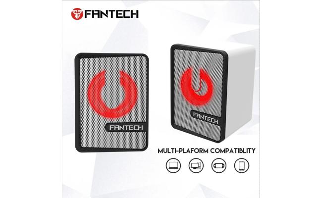 Fantech Beat GS203 (USB & 3.5mm) 6W Mobile Gaming & Music Mini Speaker w/ Led Lighting - White
