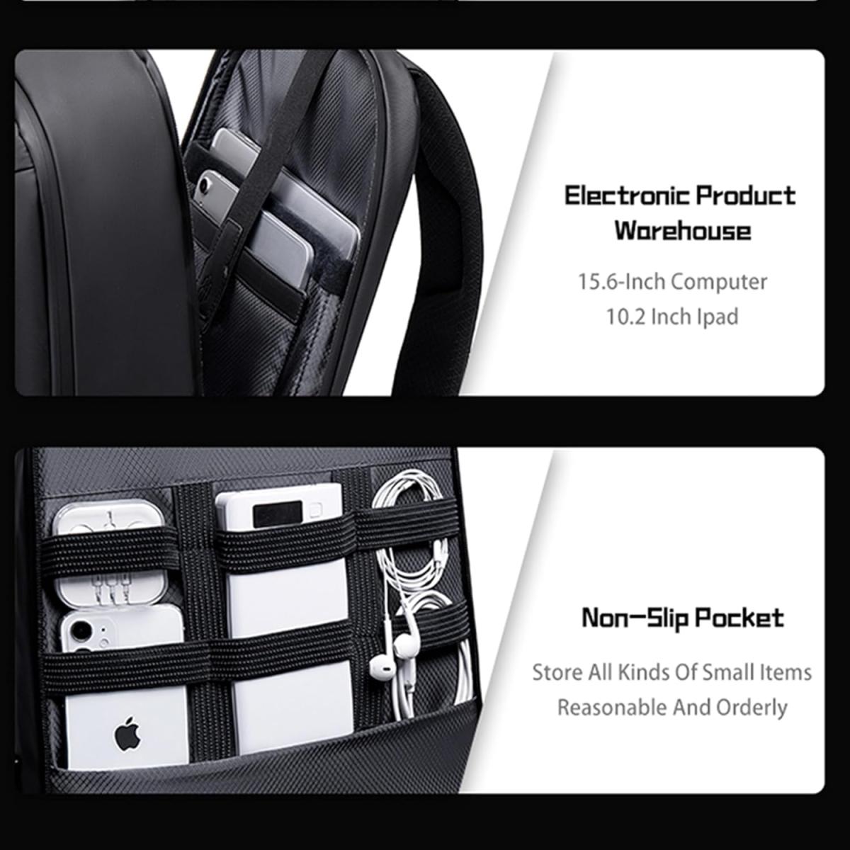 Arctic Hunter Anti-Theft 15.6 Inch Water Resistant Shoulder Bag with Multi-Pockets with Built in USB Port for Men And Women, Black Arctic Hunter Anti-Theft 15.6 Inch Water Resistant Shoulder Bag with Multi-Pockets with Built in USB Port for Men And Women, Black