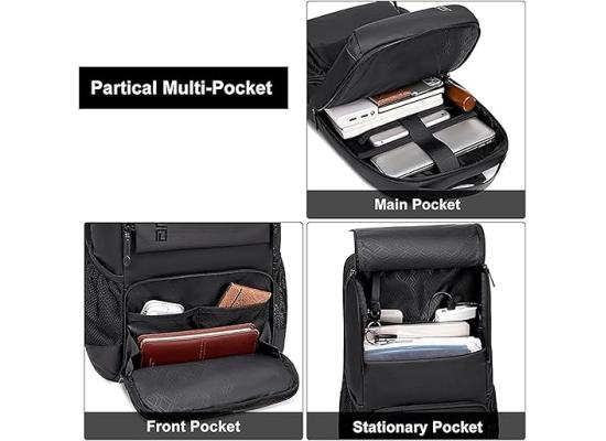 Arctic Hunter Premium Backpack Water Resistant Built-in USB Headphone Jack Laptop Daypack for Men and Women, Black , B00532