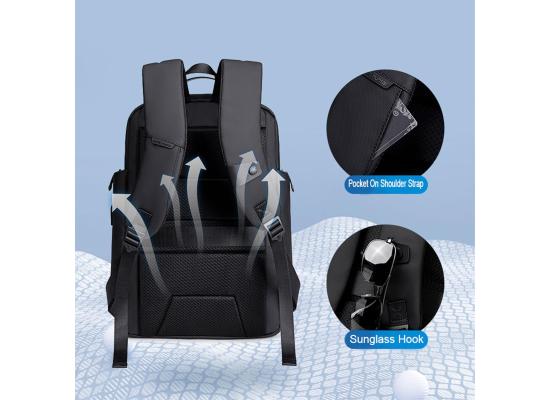 Arctic hunter Arctic Hunter 17-inch Laptop Daypack Durable Polyester Backpack with Built In USB/Headphone Port Computer Bag for Men Women, (Solid Black)