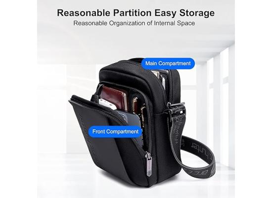 Arctic Hunter Premium Unisex Sling Bag Water Resistant Polyester Cross Body Bag with Anti-Theft Design for Travel Business Daily Casual, Black ,  K00542