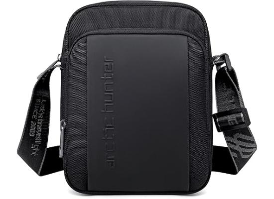 Arctic Hunter Premium Unisex Sling Bag Water Resistant Polyester Cross Body Bag with Anti-Theft Design for Travel Business Daily Casual, Black ,  K00542
