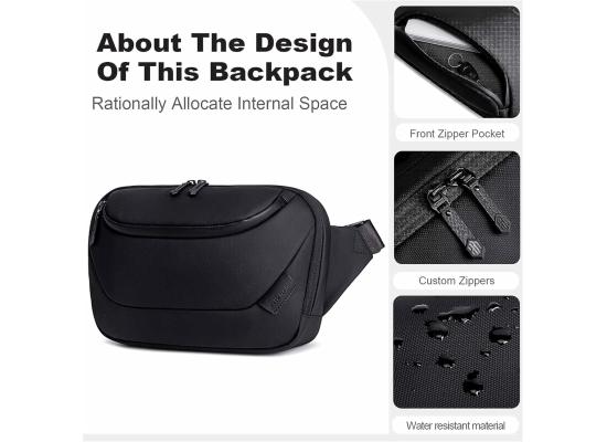 Arctic Hunter Stylish Crossbody Bag Anti-Theft Water Repellent Chest Bag for Men Women on Shopping Travel Office Hiking, Black , Y00561