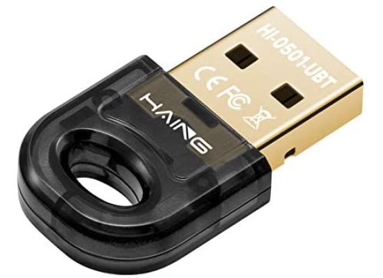 HAING Mini Bluetooth 5.0 USB Adapter Up To 20M, Dual Mode Transmission W/ High Speed Up To 3Mbps