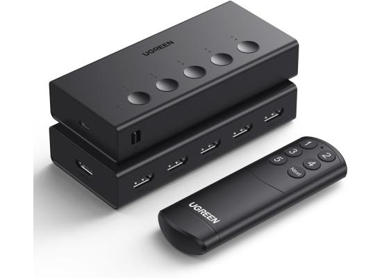 UGREEN HDMI Switch 5 in 1 Out 4K@60Hz, HDMI Splitter with Remote 5 Port Switcher Selector Box Support 3D CEC HDR HDCP2.2 Compatible with PS5/4/3 Xbox Nintendo Switch Roku TV Fire Stick Black