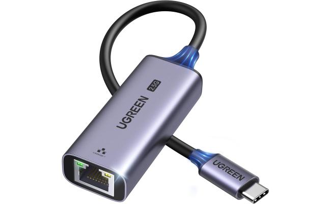 UGREEN USB C to Ethernet Adapter 2.5G, Ethernet Adapter for Laptop, Aluminum, Type C Thunderbolt 3 Compatible, to RJ45 Network Internet.