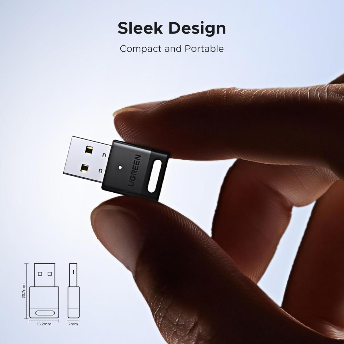 UGREEN USB Bluetooth Adapter for PC Bluetooth 5.4 Dongle Receiver EDR & BLE, Plug & Play Supports Windows 11/10/8.1, for Desktop, Laptop, Headphone,Keyboard,Mouse, Speakers,Printer UGREEN USB Bluetooth Adapter for PC Bluetooth 5.4 Dongle Receiver EDR & BLE, Plug & Play Supports Windows 11/10/8.1, for Desktop, Laptop, Headphone,Keyboard,Mouse, Speakers,Printer