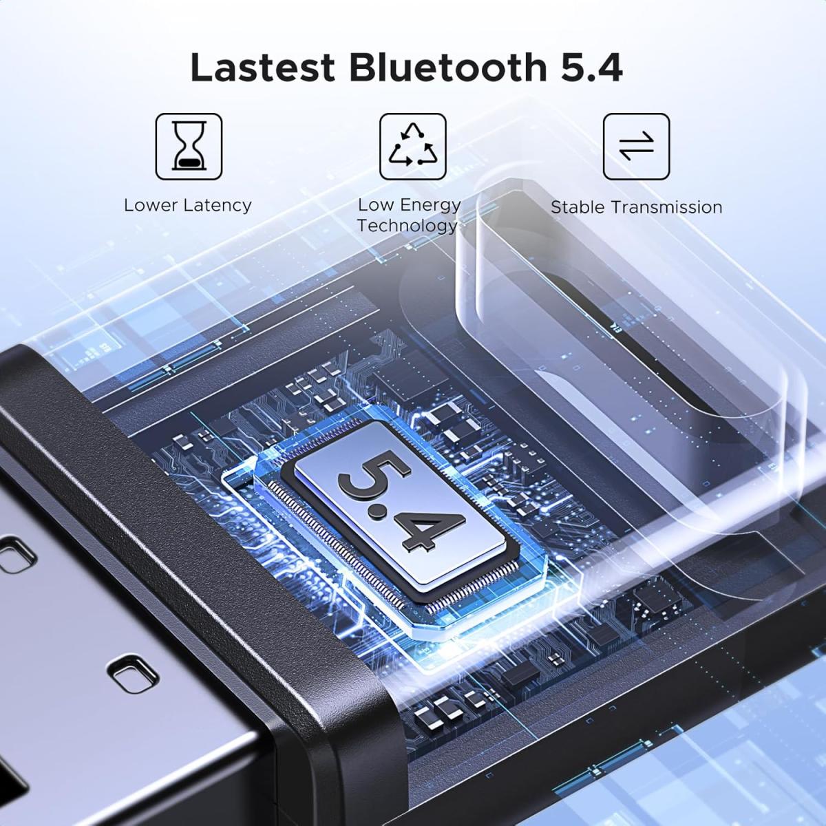 UGREEN USB Bluetooth Adapter for PC Bluetooth 5.4 Dongle Receiver EDR & BLE, Plug & Play Supports Windows 11/10/8.1, for Desktop, Laptop, Headphone,Keyboard,Mouse, Speakers,Printer UGREEN USB Bluetooth Adapter for PC Bluetooth 5.4 Dongle Receiver EDR & BLE, Plug & Play Supports Windows 11/10/8.1, for Desktop, Laptop, Headphone,Keyboard,Mouse, Speakers,Printer