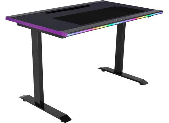 Cooler Master GD120 ARGB (Black & Purple) Gaming Desk w/ Steel & Aluminum Body, 120 x 75 x 74cm (LxWxH), 100KG Tabletop Durability, MasterPlus+ Software Compatible, Cable Management Tray, Incl Mousepad