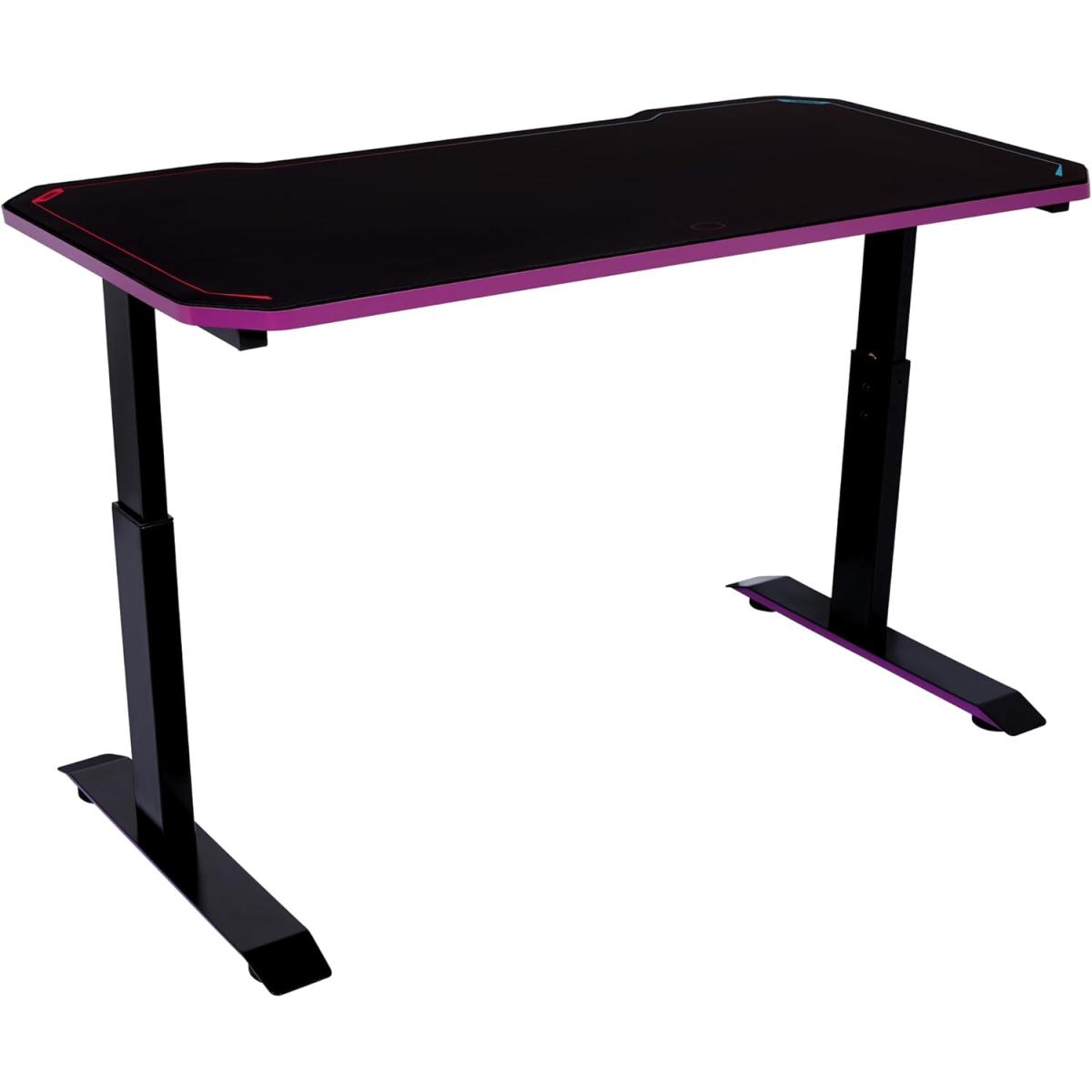Cooler Master GD120 V1 (Black & Purple) Gaming Desk w/ Steel & Aluminum Body, Full Surface MousePad, 120 x 60 cm (LxW), 3 Levels Height Adjustment, 100KG Tabletop Durability Easy Cable Management