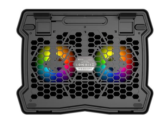 Meetion CP2020 LED Backlight Gaming Notebook Cooling pad, Adjustable Ergonomic Design & Non-Slip Baffle For Laptop From 9"-14" w/ Silent Dual Fan & USB*2