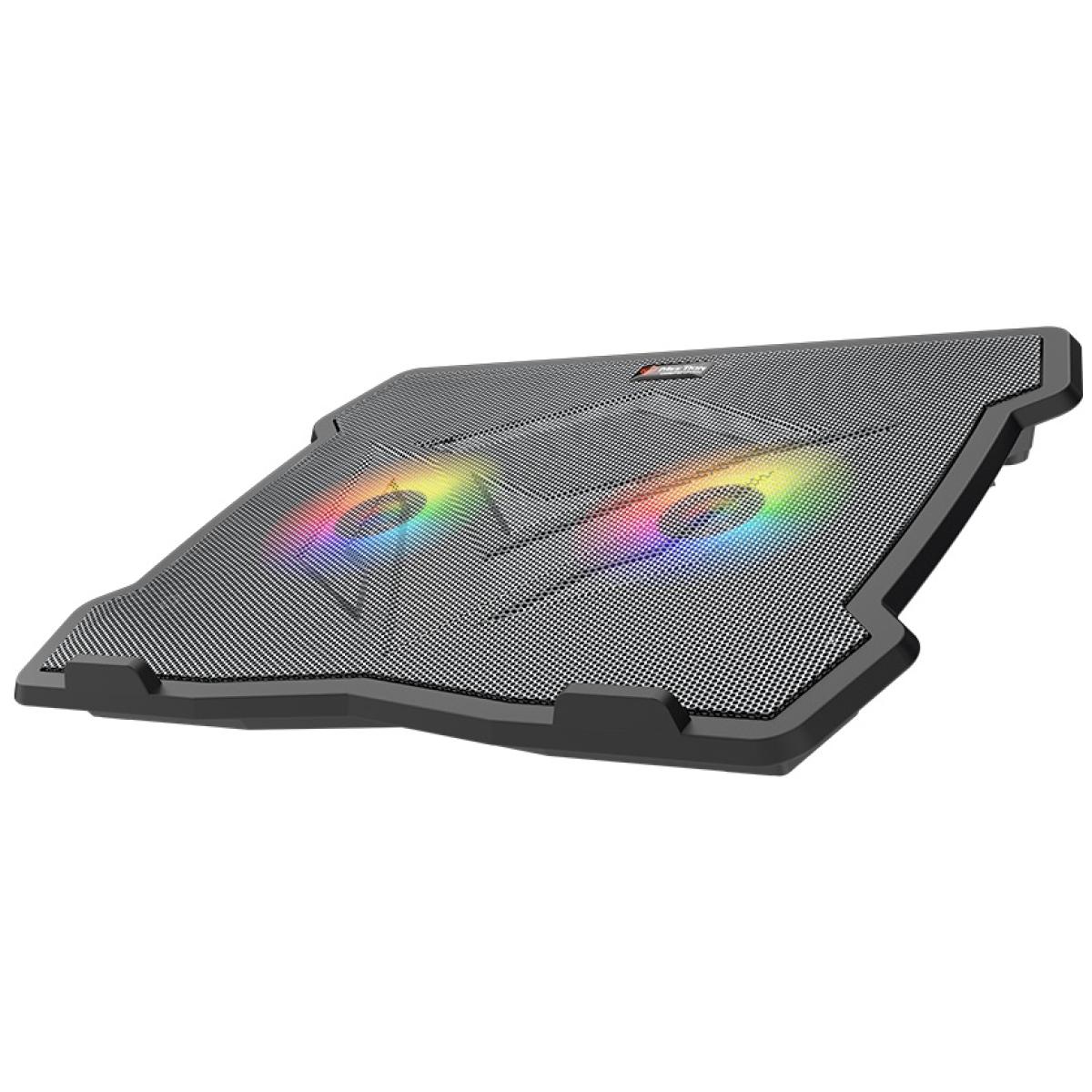 Meetion CP2020 LED Backlight Gaming Notebook Cooling pad, Adjustable Ergonomic Design & Non-Slip Baffle For Laptop From 9"-14" w/ Silent Dual Fan & USB*2