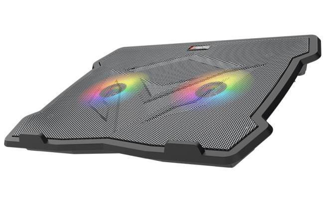 Meetion CP2020 LED Backlight Gaming Notebook Cooling pad, Adjustable Ergonomic Design & Non-Slip Baffle For Laptop From 9"-14" w/ Silent Dual Fan & USB*2