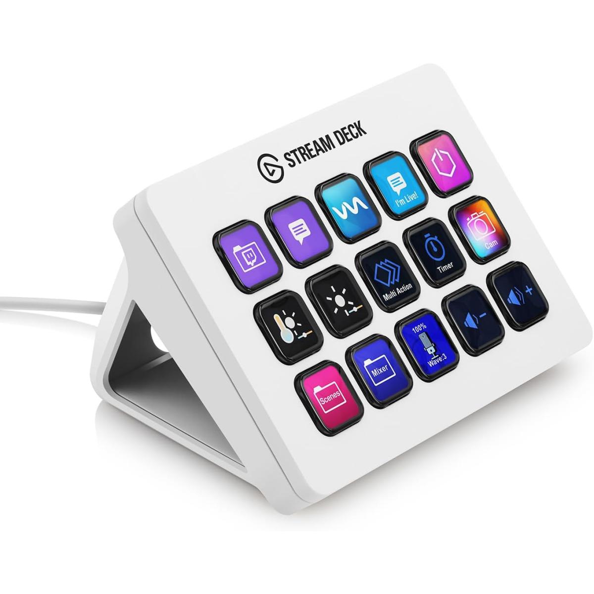 Corsair Elgato Stream Deck MK.2 (White) Studio Controller w/ 15 Customizable LCD keys, For PC & Mac USB 2.0