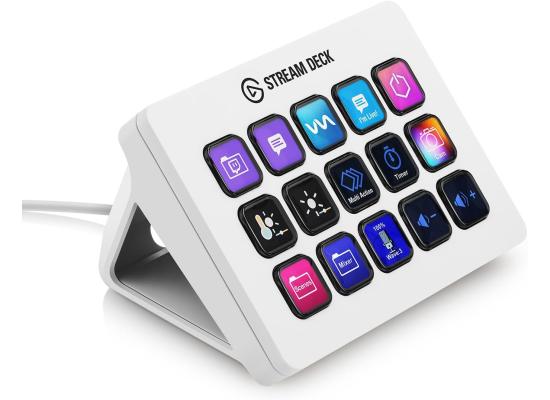 Corsair Elgato Stream Deck MK.2 (White) Studio Controller w/ 15 Customizable LCD keys, For PC & Mac USB 2.0 