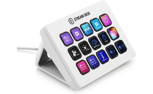 Corsair Elgato Stream Deck MK.2 (White) Studio Controller w/ 15 Customizable LCD keys, For PC & Mac USB 2.0