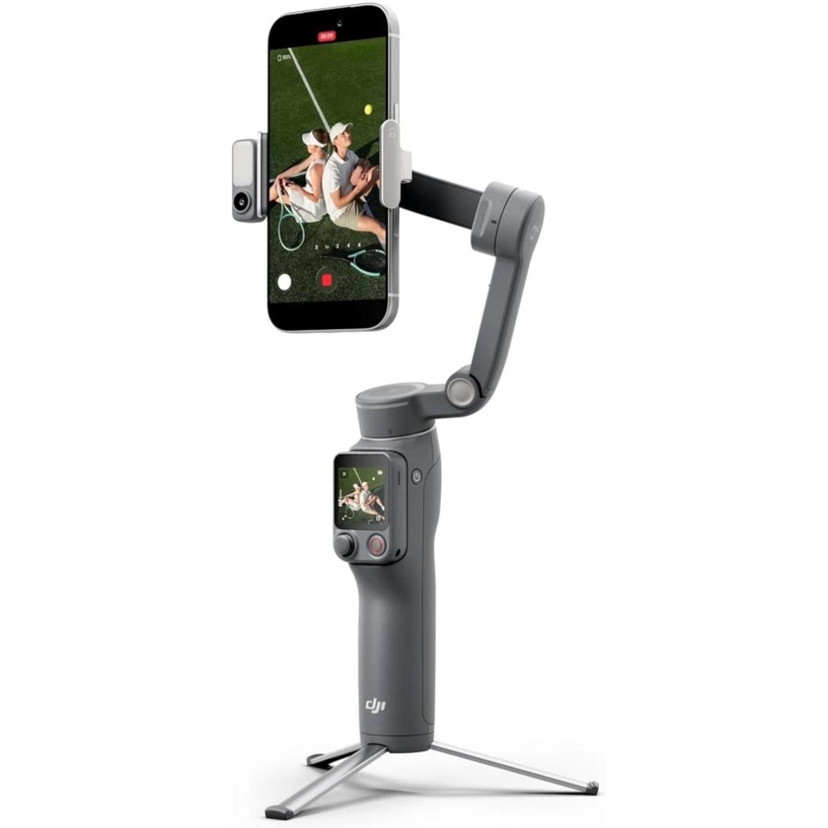 DJI Osmo Mobile 8P Gimbal Stabilizer, Remote Controller, Native Tracking, Built-in Extension Rod & Tripod, 10h Battery, 360° Pan Rotation, Phone Gimbal.