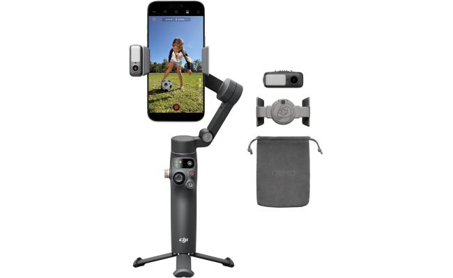 DJI Osmo Mobile 8 Gimbal Stabilizer for Phone, Native Tracking with Apple DockKit, 360° Pan Rotation, Built-in Extension Rod & Tripod, 10h Battery, Extension Rod, Foldable 3-Axis Stabilization
