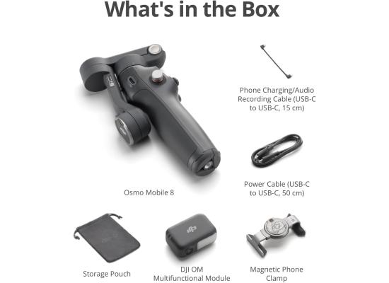 DJI Osmo Mobile 8 Gimbal Stabilizer for Phone, Native Tracking with Apple DockKit, 360° Pan Rotation, Built-in Extension Rod & Tripod, 10h Battery, Extension Rod, Foldable 3-Axis Stabilization