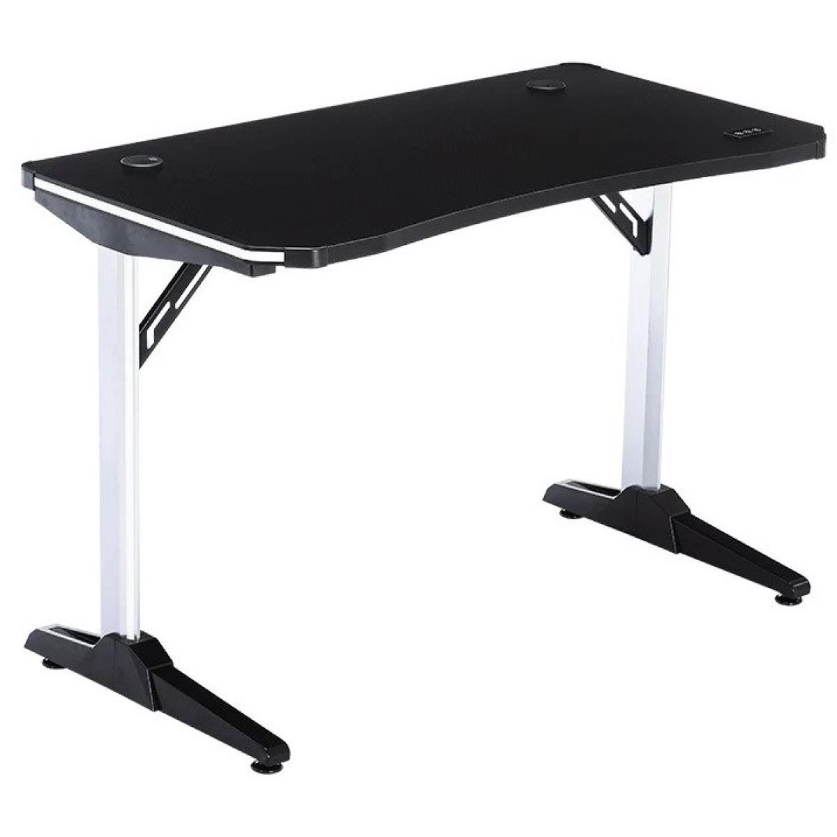 Dowinx RGB Gaming Desk, Carbon FIber Texture, High-Strength Aluminum Gaming Table , (LxWxH) 110cm x 60cm x 75 - Black