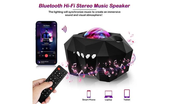 Dream Aurora Star Projector for Bedroom & Home Decor (Black), Sky Ocean Wave Colorful Night Lights w/ Multi Aurora Patterns & Modes, Galaxy Stars & Moon w/ Timer Function, Bluetooth Speaker, Voice Control, Remote Control & Type-C USB Cable