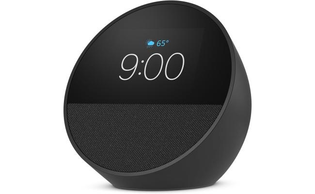 Amazon Echo Spot (newest model), Great for nightstands, offices and kitchens, Smart alarm clock with Alexa+ Early Access, Black