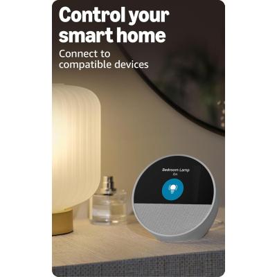 Amazon Echo Spot (newest model), Great for nightstands, offices and kitchens, Smart alarm clock with Alexa+ Early Access, Black