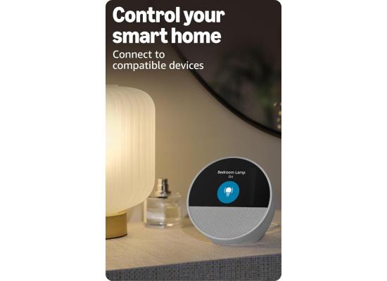 Amazon Echo Spot (newest model), Great for nightstands, offices and kitchens, Smart alarm clock with Alexa+ Early Access, Black