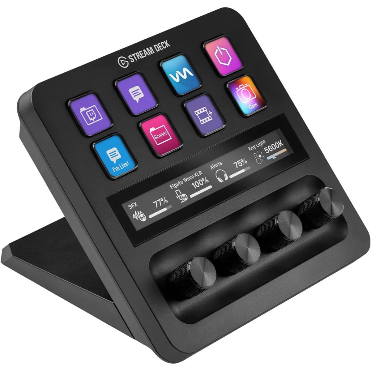 Corsair Elgato Stream Deck Plus, Studio Controller for Content Creators, Audio Mixer, Production Console & Streaming, Gaming, w/ Customizable Touch Strip Dials & LCD 8 Keys- For PC, Mac