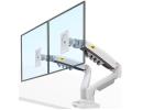 North Bayou (NB F160) Ergonomic Desk Mount Dual Monitor Arm, Up To 17-27" Size & 2-9kg Weight, Vesa 75mm x 75 mm To 100mm x 100mm Mounting Hole - White