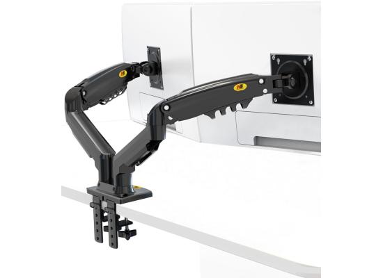 North Bayou (NB F160) Ergonomic Desk Mount Dual Monitor Arm, Up To 17-27" Size & 2-9kg Weight, Vesa 75mm x 75 mm To 100mm x 100mm Mounting Hole