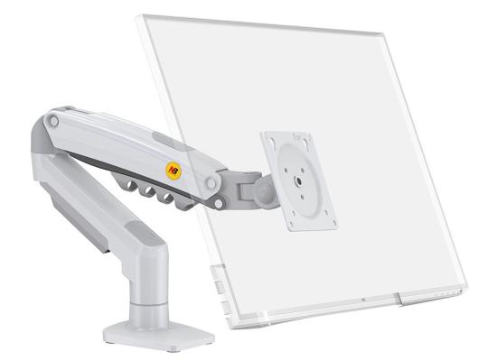 North Bayou (NB F80) Ergonomic Desk Mount Single Monitor Arm, Up To 17-30" Size & 2-9kg Weight, Vesa 75mm x 75 mm To 100mm x 100mm Mounting Hole - White