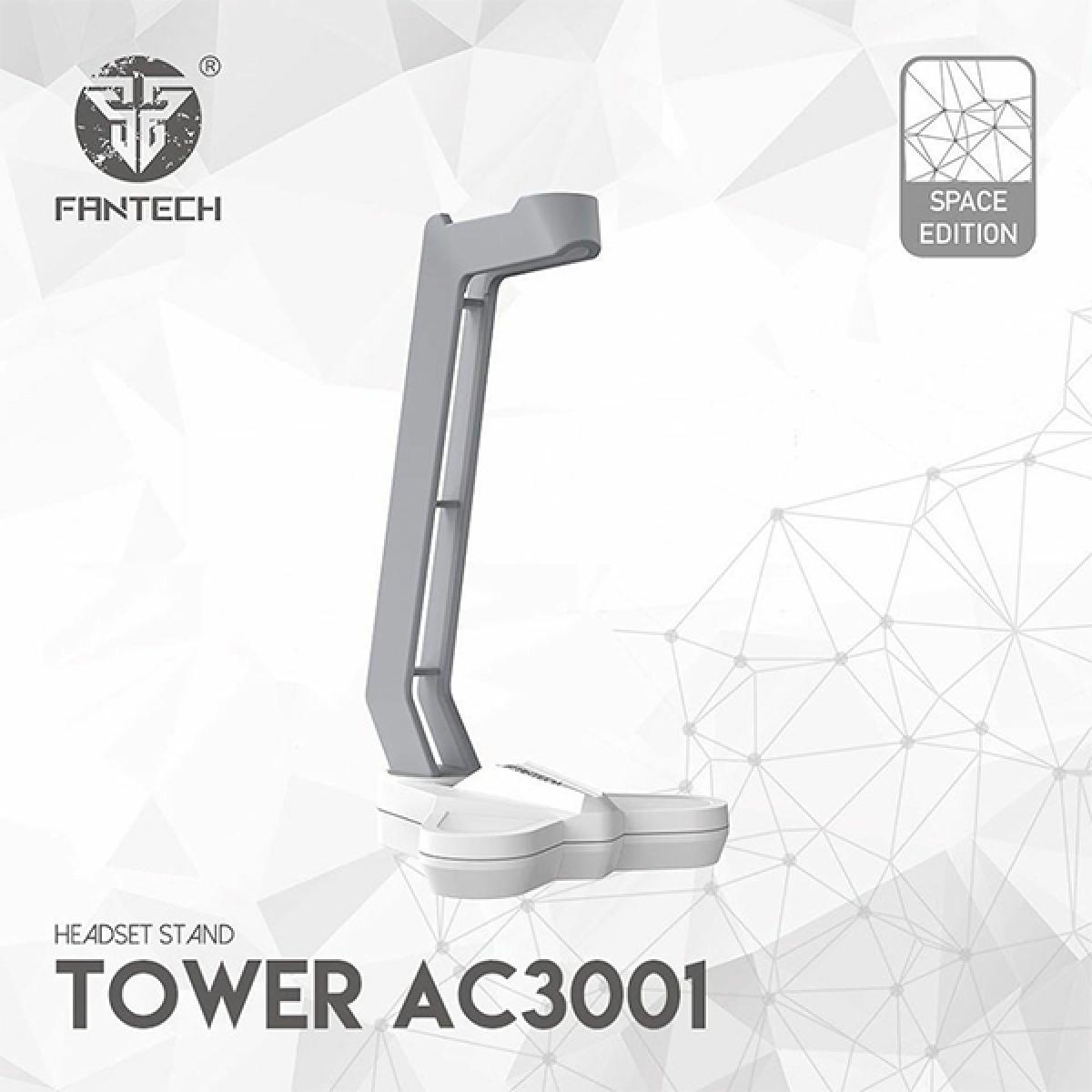 Fantech AC3001S Tower RGB Headset Stand, Headphone Holder - White